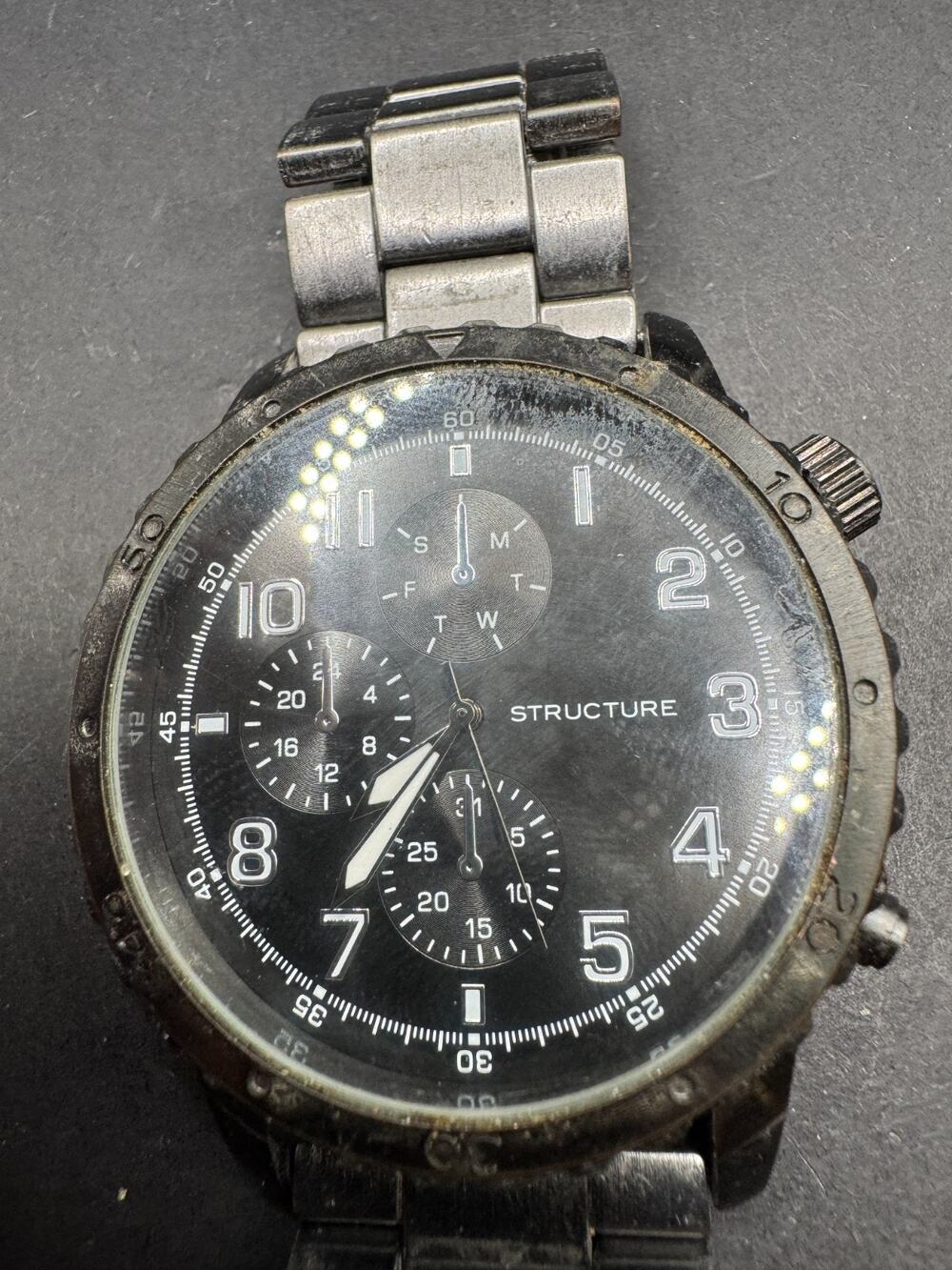 Structure Men’s Chronograph Watch 33881 124 Gunmetal Stainless Steel 51mm